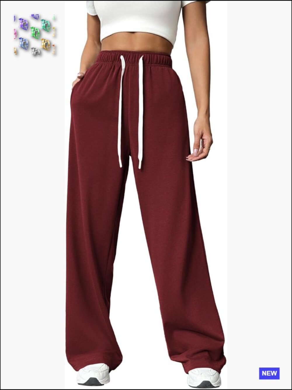 Wide Leg Sweatpants High Waisted Baggy Drawstring Casual Workout Pants with